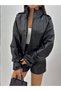 Frozen Women's New Season Corset Detail Crop Leather Jacket Black - 5