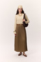 Crush Saten Skirt Etek Toprak - 2