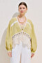 Lace-Detail Muslin Blazer Yellow - 4