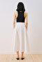 Lula Buttoned Skirt with Pleat Detail, Ecru - 7