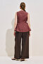 Linen Sleeveless Blouse with Tie-Up Detail Copper - 8