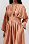 Linen Piece Detailed Dress Orange - 4