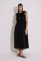Sleeveless Dress with Ruched Detail Black - 5