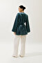 Hana Organza Bluz Petrol - 4