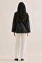 Poplin Wide Sleeves V-Neck Shirt Black - 8