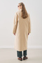 Double-Breasted Wool Coat Beige - 7