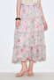 Long Tie Chiffon Skirt Pastel Floral - 4
