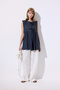 Lace-Up Detail Vest Navy Blue - 6