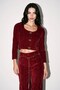 Burgundy Loose Cut Velvet Trousers - 3