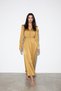 Mustard Button Detailed V-Neck Midi Dress