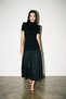 Black Skirt Part Taffeta Short Sleeve Dress