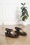Nova 2 Women's Ethnic Beaded Wedge Sandals with Elastic Back Comfortable Sole Bohemian Stylish Daily Summer Sandals - 3