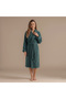 Solid Bamboo Unisex Bathrobe Smoke Turquoise - 3