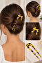 Leopard Patterned French Hair Clip – Acetate-Look Minimal Bun Hair Clip
