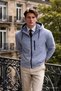 Men's Striped Trendy Lined Gray Raincoat - 5