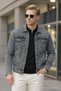 Men's Seasonal Jeans Basic Loose Gray Denim Jacket
