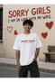 I'M in Love with My Wife Written Lover Unisex Oversize 24/1 Cotton T-Shirt - Special Collar Printed