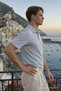 Men's Basic 100% Cotton Gray Polo Collar T-Shirt - 4