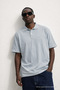 Men's Summer Loose Gray Polo Neck T-Shirt - 5