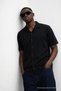 Men's Self Patterned Stretchy Black Casual Shirt - 3