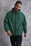 Men's Comfort Fit Lined Casual Green Raincoat & Windbreaker - 2