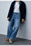 Men's Casual Premium Navy Blue Baggy Jeans - 4