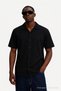 Men's Self Patterned Stretchy Black Casual Shirt