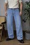 Men's Blue Baggy Jeans with Elastic Waist