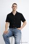 Men's Patterned Stretchy Cotton Pack Black Loose Fit Shirts - 4