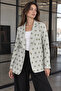 Women's Light Mint Polka Dot Single Button Jacket Arm-26Y001116