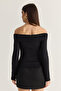 Women's Black Madonna Collar Modal Blouse with Gold Accessories 419-4 60286497 - 6