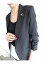 Blazer Jacket with Brooch Accessory - 3