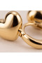 Gold Color Plump Heart Stylish Hoop Earrings - 6