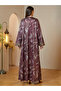 Multi-Color Embroidered V-Neck Maxi Jalabiya Dress - 5