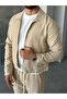 Ethnic Pattern Zipper Suit m Beige - 5
