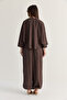 Women's Bitter Brown Bat Sleeve Oversize Blouse Shalwar Trousers Modal Bottom-Top Set 4183 60286473 - 7