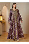 Multi-Color Embroidered V-Neck Maxi Jalabiya Dress - 3