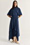 Women's Indigo Degaje Collar Blouse Asymmetrical Layered Skirt Set Dt261024 60286516