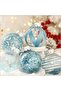 Clear Glass Christmas Ornaments, Blue Glitter Pattern, 6cm Shatterproof Baubles, 24 Pack Tree Decorations - 3