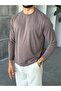 Washable Modal Fabric Basic Sweat m Brown