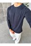 Washable Modal Fabric Basic Sweat m Navy Blue - 3