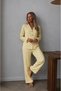 Women's Polka Dot Home Wear Yellow Pajama Set - 5