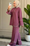6660 - Stylish, Comfortable, Loose-Fitting Modal Fabric Women's Set with Interlaced Details - 2