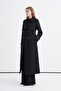 Black Palermo Trench Coat with Chain Accessory Detail and Belt 13560 - 4