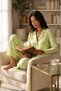 Women's Polka Dot Patterned Green Pajama Set - 2