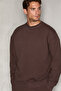Creek men's round neck regular sweatpants set brown sweatpants set - 3