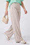 Beige Comfortable Fit Women's Palazzo Trousers - 94689 - 2