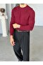 Basic Knitted Knitwear Long Sleeve m Claret Red - 4