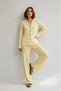 Women's Polka Dot Buttoned Yellow Pajama Set - 6