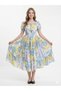 Multicolor Floral Print Georgette Fit & Flare Midi Dress - RMD9290 | Multicolor